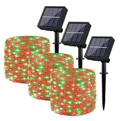Novogodišnje solarne lampice ZELENO CRVENE 30m
