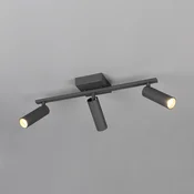 Trio Lighting Stropni reflektor Dara, dolžina 46 cm, antracitna barva, kovina, 3-krilni. - Dnevna soba/jedilnica - Sodobni