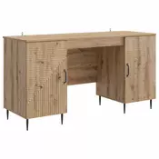 Vidaxl Miza s polico Artisan hrast 142,5 x 50 x 75 cm Inženirski les