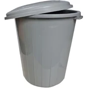 Koš s poklopcem Planet - 70 l, siv