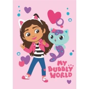 Ružičasta deka za bebe od flisa 100x150 cm Gabbys Dollhouse Bubbly World – Jerry Fabrics