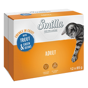 Varčno pakiranje Smilla koščki z zelenjavo 24 x 85 g - Adult postrv in stročji fižol