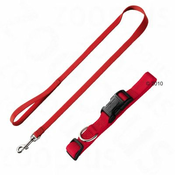 HUNTER Set: Ecco Sport ovratnica in pasji povodec, rdeč - Ovratnica velikost S + povodec 110 cm / 15 mm