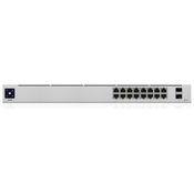 Ubiquiti UniFi 16-Port PoE Upravljano L2/L3 Gigabit Ethernet (10/100/1000) Podrška za napajanje putem Etherneta (PoE) 1U Srebro