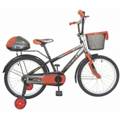 Bicikla za decu sa pomoćnim točkovima Fitnes 20 sivo-narandžasta