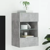 Vidaxl Stenska TV omarica z LED lučkami betonsko siva 40x30x60,5 cm