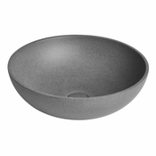 Sapho - Umivalnik na pult TURF premer 44 cm beton/črni granit