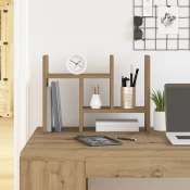 vidaXL Organizator za mizo Hrast 34.5x15.5x35.5 cm Les