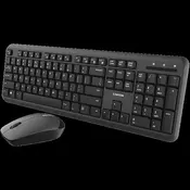 Wireless combo set,Wireless keyboard with Silent switches,104 keys, UK&US 2 in 1 layout,optical 3D Wireless mice 100DPI black