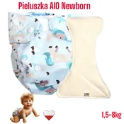 shumee NappiMe AIO Newborn Pocket Bambusove plenice za večkratno uporabo, samorogi, mint