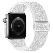 Elastični najlonski pašček (glitter) za Fitbit Versa 2/Versa Lite SE – bela