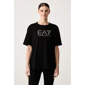 EA7 Emporio Armani oversize kratka ženska majica bombažna