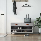 Klupa za cipele siva boja hrasta 102x35x55 cm konstruirano drvo