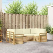 Set vanjskih sofa 6 pcs Bijela i krem 245 x 130,5 x 73 cm