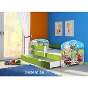 Deciji krevet ACMA II 140x70 F + dusek 6 cm GREEN36