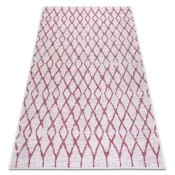 eoshop Preproga SISAL SION GRID 22129 ravnega tkalstva ecru/fuksija ( - Velikost: 160x220 cm)