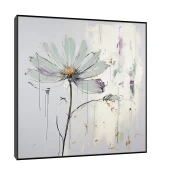 Canvas Slika na platnu Pastelni cvet II, 30x30 cm, Sa ramom, Crna