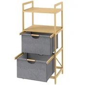 Homestar Košara za perilo 2 predelka 44x34x96 cm siva