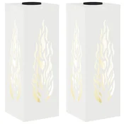 Vidaxl Solarno LED svetilo za pot 2 szt. Bela Medenina