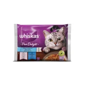 WHISKAS mačja hrana za mačke, ribji izbor, 4X85G