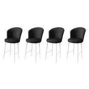 Hanah Home Set barskih stolica Alte, 4 komada, Crno-beli