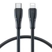 Joyroom Trpežen kabel za iPhone iz serije Surpass USB-C – Lightning 20 W, 0,25 m, črn