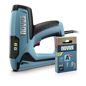 NOVUS Električna spenjalna pištola Novus Tools J-120 set + 1800 finih žičnih sponk - zmogljiva spenjalna pištola za pritrjevanje tkanin in tkanin - dolžina sponk 6 - 14 mm in žeblji 16 mm Novus To, (21507335)