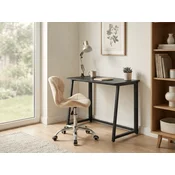 Set za delovno sobo ZARIMO miza 80x40 cm, črna + stol AVOLA VELVET, kremna barva