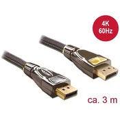 DELOCK Delock DisplayPort priključni kabel DisplayPort  vtič\, DisplayPort  vtič 3.00 m antracitna 82772  DisplayPort kabel, (20421267)
