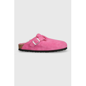 Kucne papuce od brušene kože Birkenstock Boston za žene, boja: ružicasta, 1025552