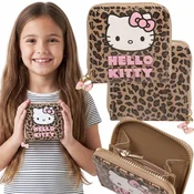 HELLO KITTY Hello Kitty DENARNICA za deklico, za denar, torbica za kovance s potiskom leoparda NA ZADRGO 9x9 cm