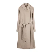 GOBI Cashmere Prehoden plašč Cashmere Wrap Coat with Belt temno siva