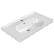 BRAND Keramični umivalnik 80x45cm, bel - Bela - 80x45 cm - Sapho - 24 - Keramika - Pravokotnik - 800 - 180 - 448 - 14