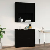 Zidni ormaric crni 80 x 33 x 80 cm od konstruiranog drva