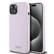 DKNY DKNY Liquid Silicone Small Metal Logo MagSafe - ohišje za iPhone 15 / 14 / 13 (roza)