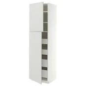 METOD / MAXIMERA Vis.el. s 2 vrata/4 fioke, bela/Aspudden svetlosiva, 60x60x220 cm