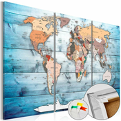 Slika na plutenoj podlozi - Sapphire Travels [Cork Map] 60x40