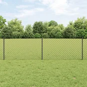 vidaXL VidaXL verižna ograja z 22 U stebrički Siva 0.6x25 m Kovina, (22084584)