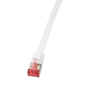 LogiLink RJ45 omrežni priključni kabel CAT 6 U/FTP 15.00 m bele barve , pozlačeni kontakti LogiLink