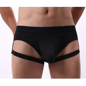 Črne spodnje hlače z naramnicami Oliveres, XL
