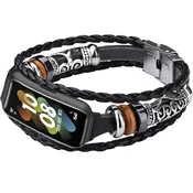 GS Usnjen pašček za Huawei Band 7, črne barve