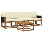 Set vanjskih sofa s jastukom 4 pcs Prirodna i krem
