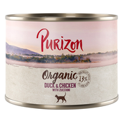 Ekonomično pakiranje Purizon Organic 12 x 200 g - Pačetina i piletina s tikvicom