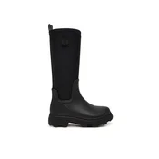 Tommy Hilfiger Gumijasti škornji Th Stamp Warm Knee Rain Boot FW0FW09678 Črna