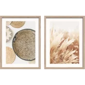 Tiskane slike v kompletu 2 ks z okvirjem 30x40 cm Full Beige – Styler