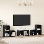 Set TV komoda Zidne 6 pcs Crni hrast Konstruirano drvo