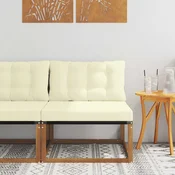 Srednja sofa za van Cvrsto drvo akacije i Textilene Prirodna