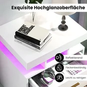 Northix LED nočna omarica z 2 predaloma, visok sijaj, daljinski upravljalnik