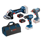 Bosch Aku Set GSR 185Li + GDX 180Li + GWS 180 Li 2x4Ah 0.615.990.N3P