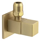 Angle Valve with Nut, Square, 1/2x 3/8,, gold matt - Zlata mat barva - Sapho - 24 - Medeninasti - 1/2x3/8 - 14
